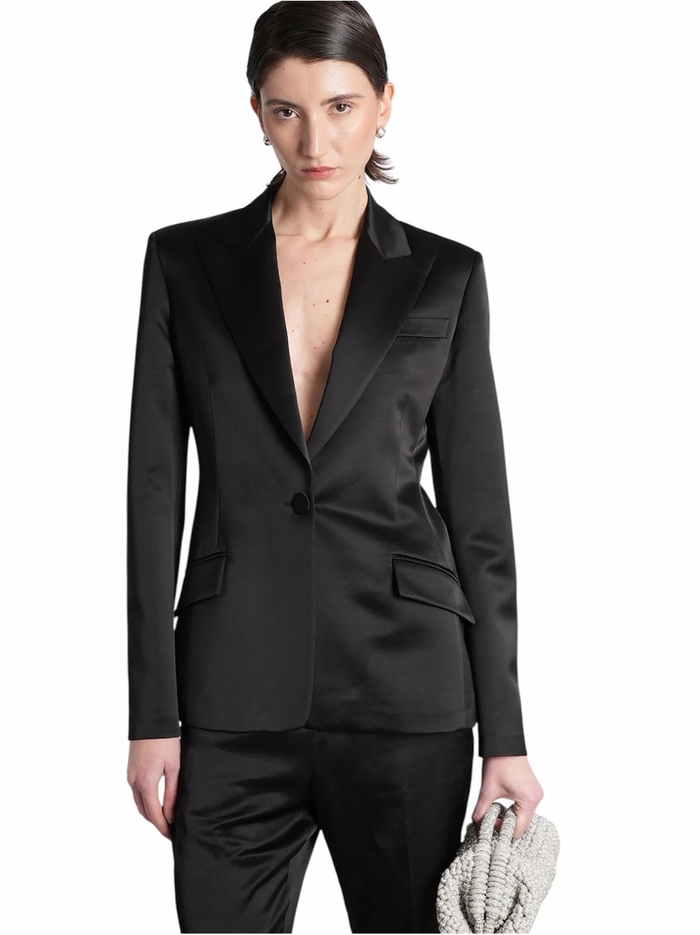 Veronica Beard Graff Dickey Jacket Black Satin Blazer Size 2 NWT